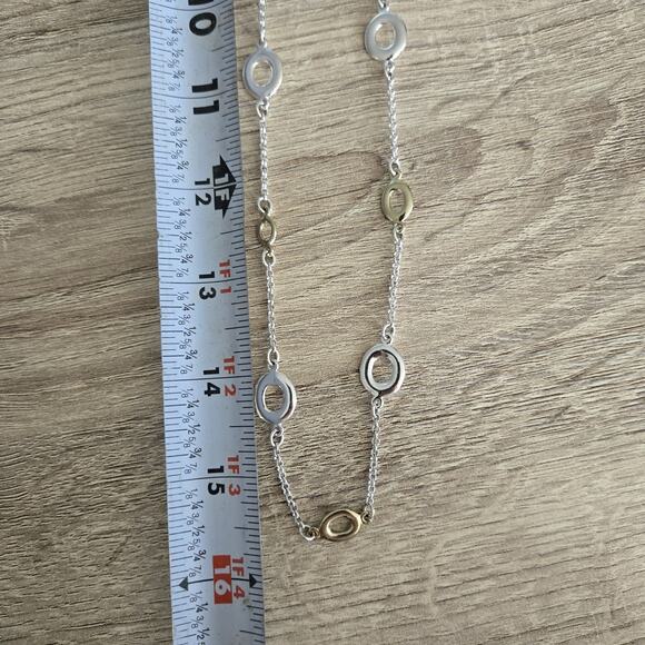 Etienne Aigner Chain long Necklace in silver tone - Picture 5 of 6